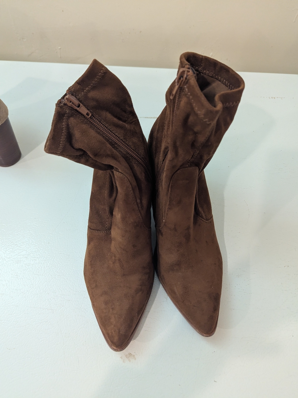 Steve Madden Dark Brown Suede Pointed Ankle Boots